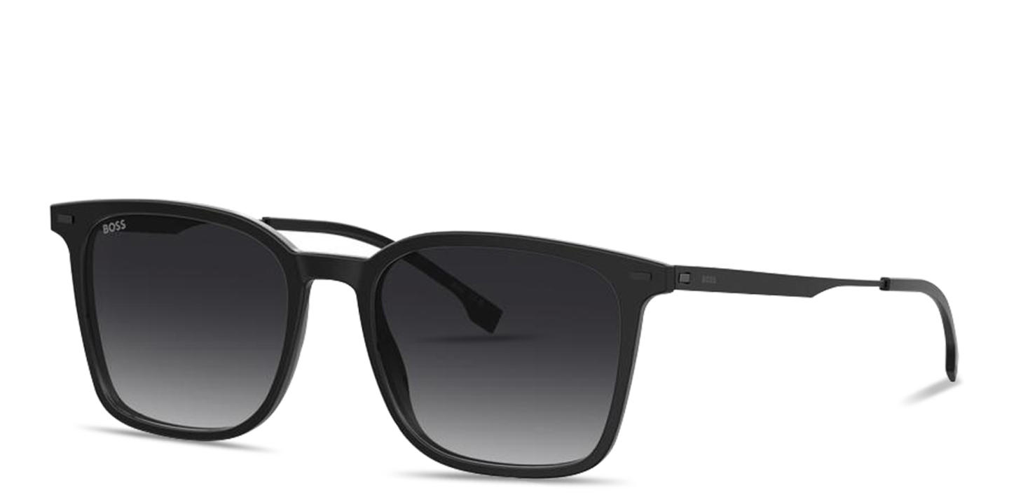 Shop Hugo Boss Logo-Engraved Square Sunglasses in Grey online.