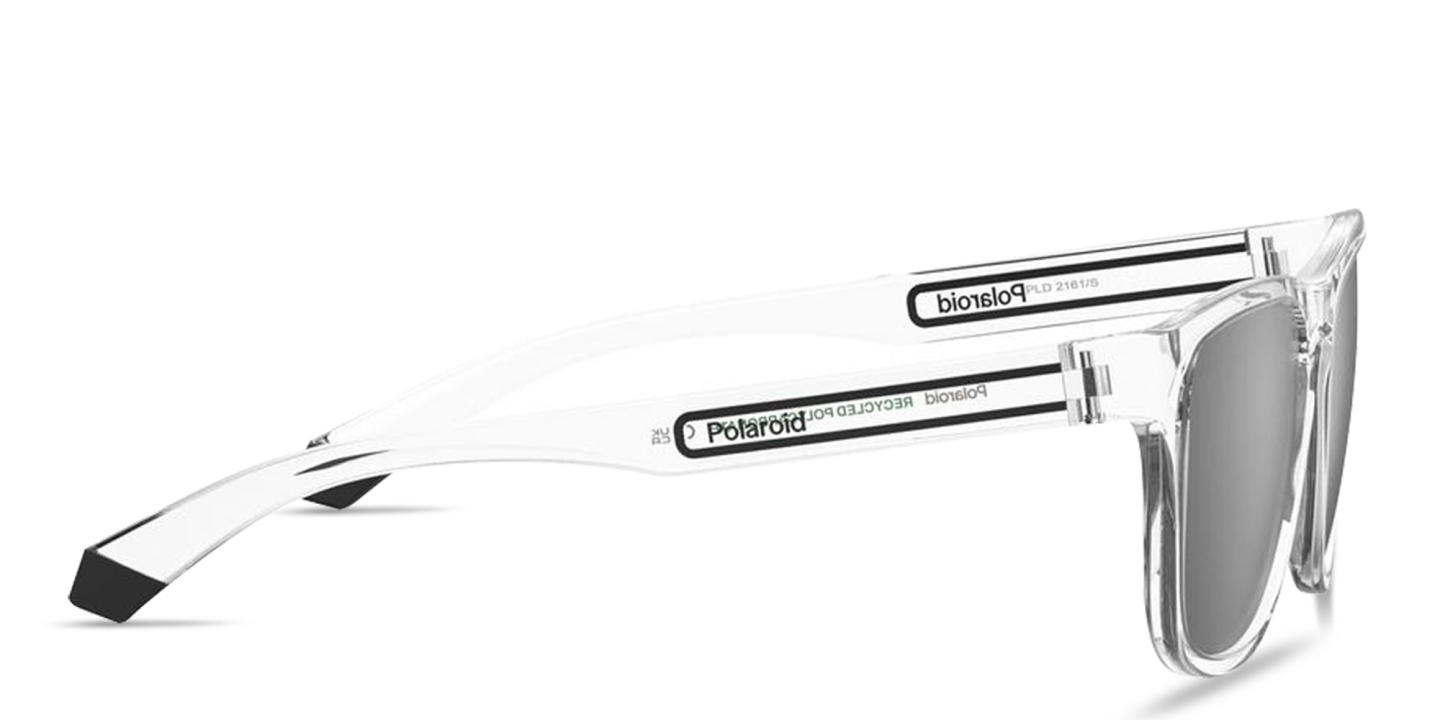 نظارات شمسية مستطيلة للجنسين بشعار العلامة من بولارويد بلون شفاف - صورة المنتج 2