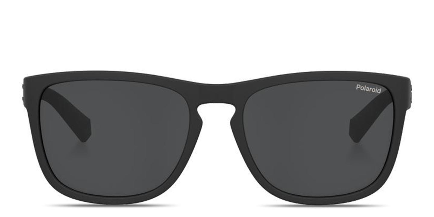 Polaroid Logo Lettering Unisex Rectangle Sunglasses in Black – Product Photo 0