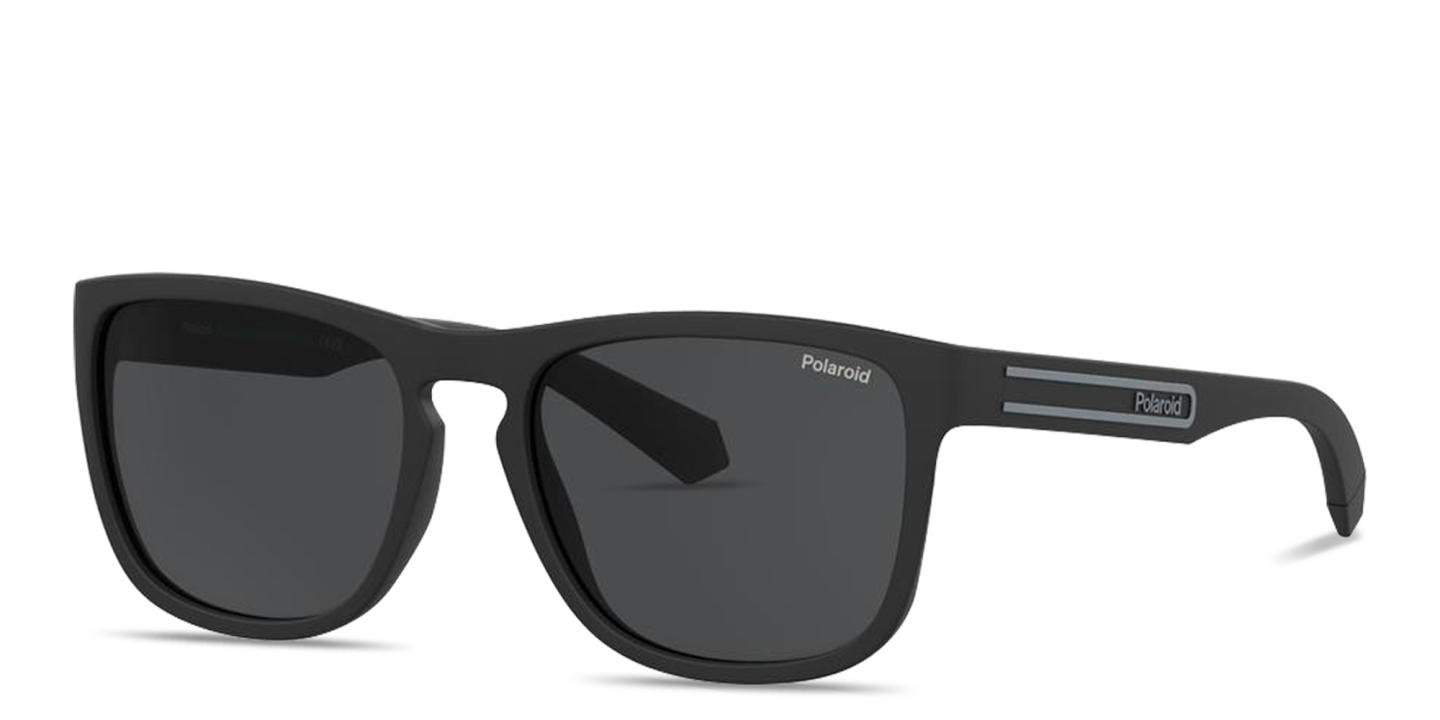 Polaroid Logo Lettering Unisex Rectangle Sunglasses in Black – Product Photo 1
