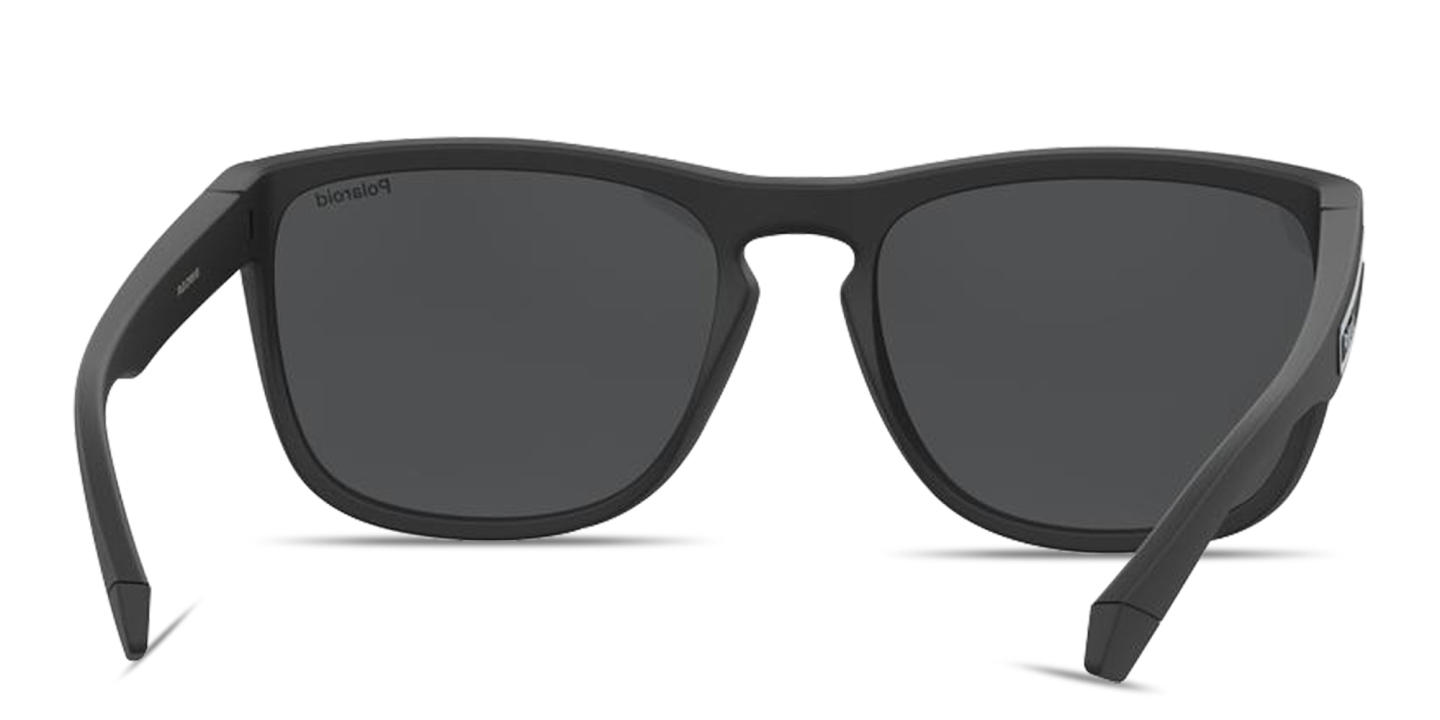 Polaroid Logo Lettering Unisex Rectangle Sunglasses in Black – Product Photo 3