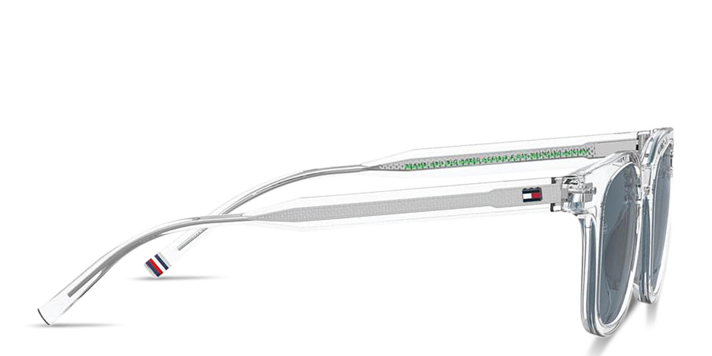 نظارات شمسية مربّعة بشعار العَلَم من تومي هيلفيغر بلون شفاف - صورة المنتج 2