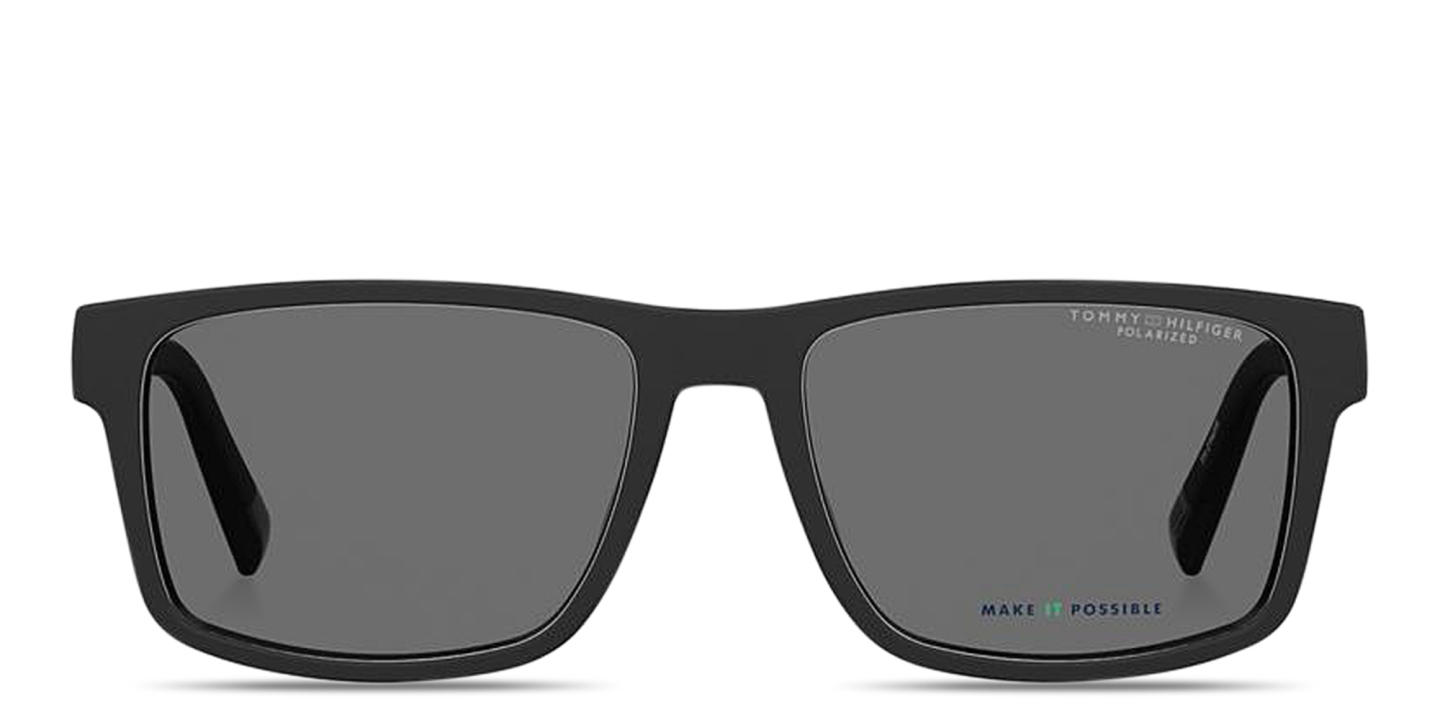 Tommy Hilfiger Flag Logo Rectangle Sunglasses in Black – Product Photo 0