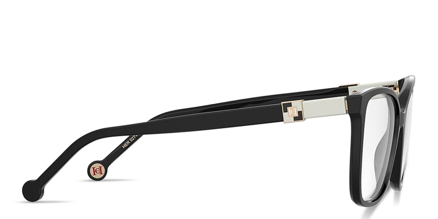 Shop Carolina Herrera CH Logo Wide Pillow Eyeglasses in Black online.