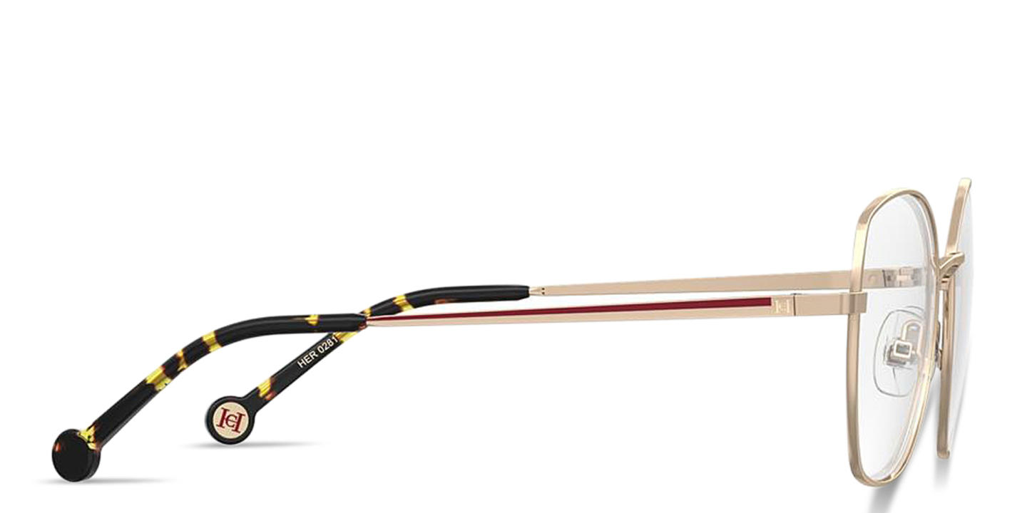 Carolina Herrera CH Logo Oversized Square Eyeglasses in Gold – Product Photo 2