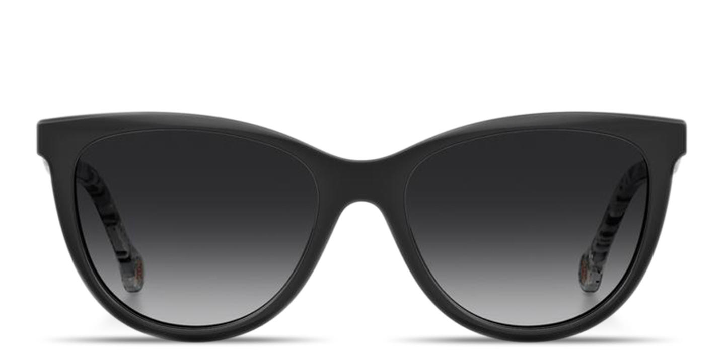 Shop Carolina Herrera CH Logo Cat-Eye Eyeglasses in Black online.