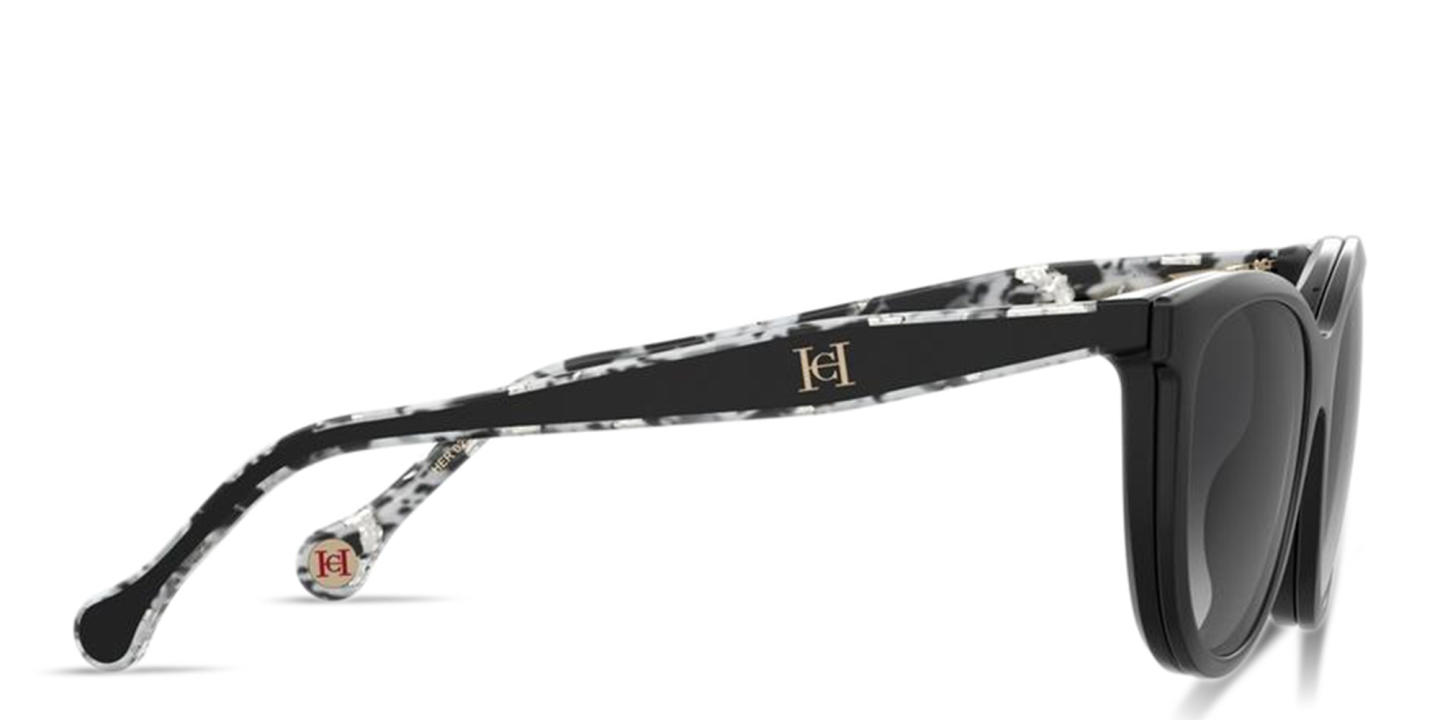 Shop Carolina Herrera CH Logo Cat-Eye Eyeglasses in Black online.