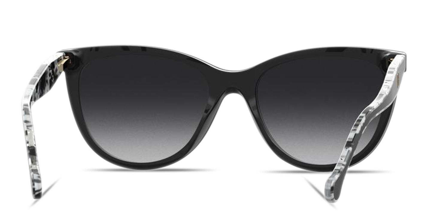 Shop Carolina Herrera CH Logo Cat-Eye Eyeglasses in Black online.