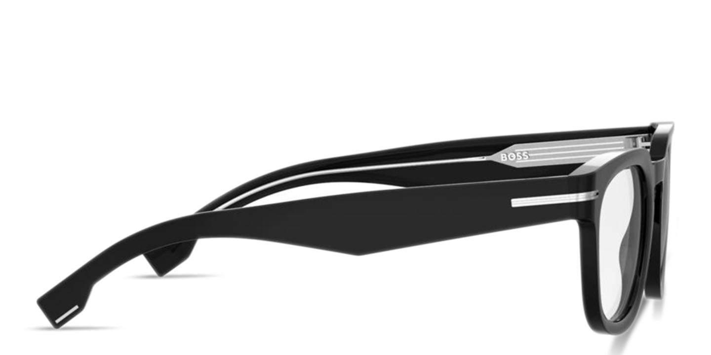 نظارات طبية مربّعة بتوقيع العلامة من هوجو بوس بلون أسود - صورة المنتج 2