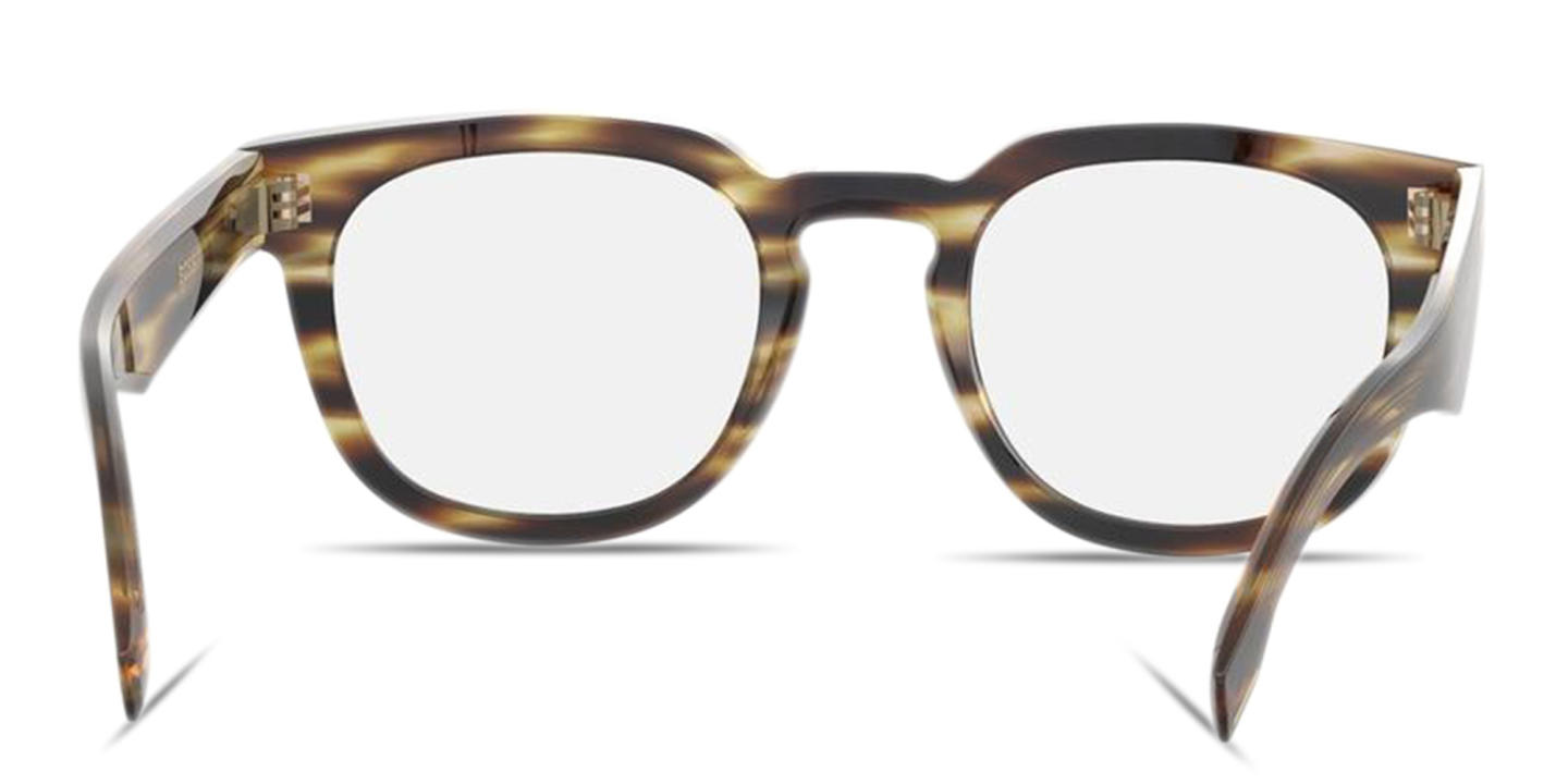 Hugo Boss Logo Signature Square Eyeglasses in Striped Brown – Product Photo 3