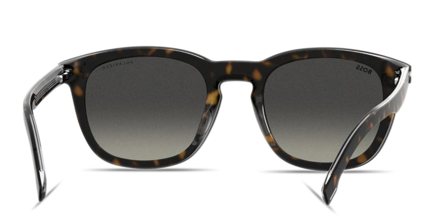 Shop Hugo Boss Clip-On Square Eyeglasses in Matte Black online.