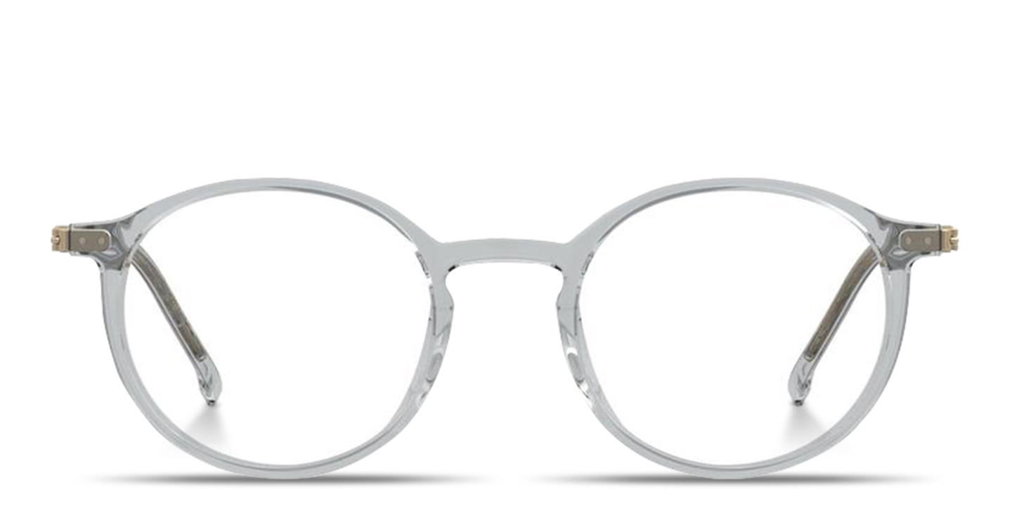 Hugo Boss Logo-Engraved Round Eyeglasses in Grey – Product Photo 0