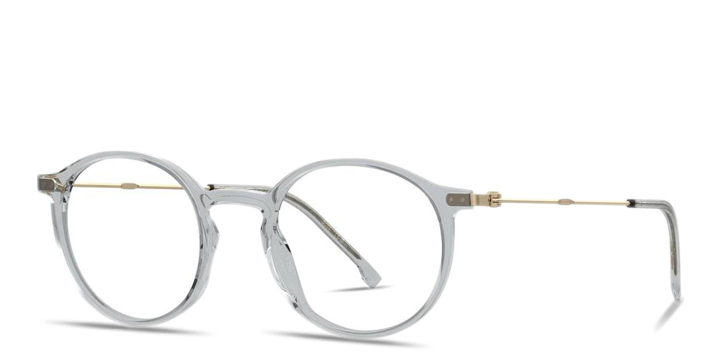 Hugo Boss Logo-Engraved Round Eyeglasses in Grey – Product Photo 1