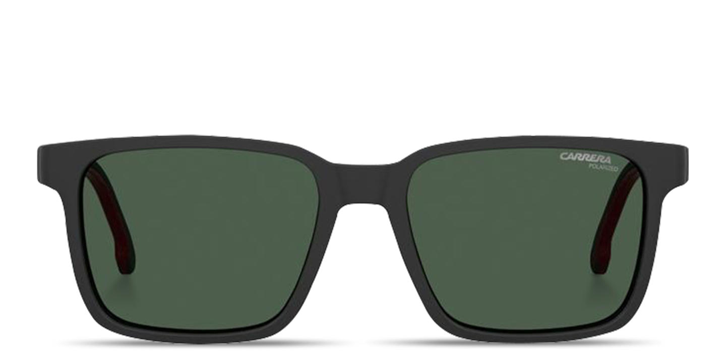 Shop Carrera Embossed Logo Rectangle Eyeglasses in Black online.