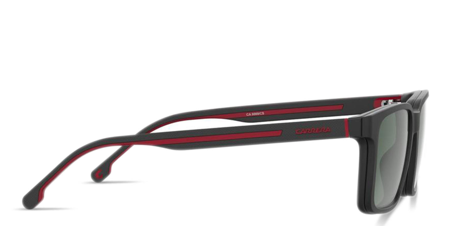 Shop Carrera Embossed Logo Rectangle Eyeglasses in Black online.