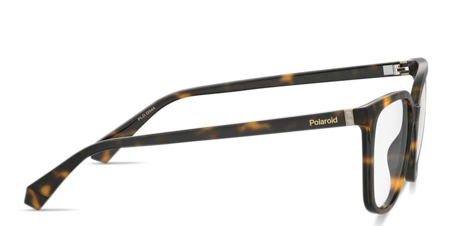 Shop Polaroid Rhinestone Wide Rectangle Eyeglasses in Havana online.
