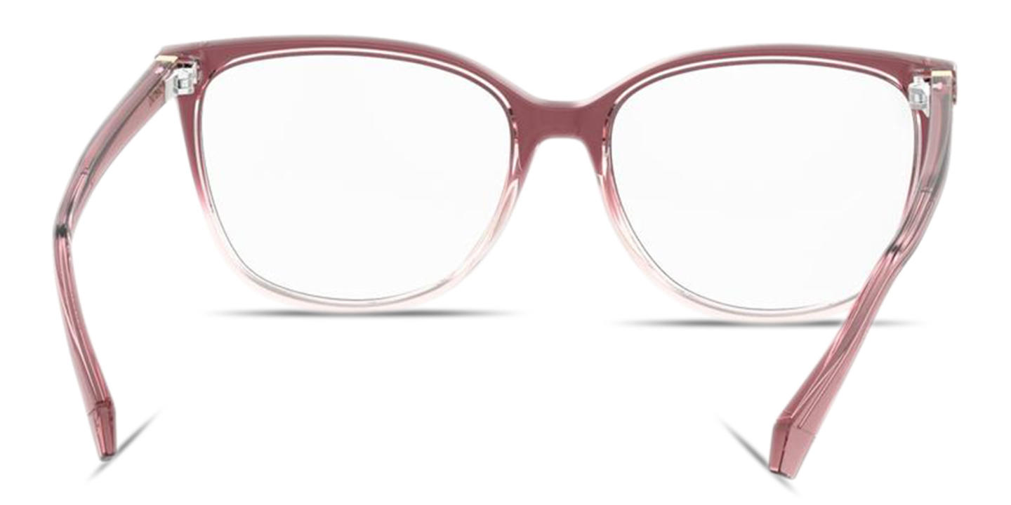 Shop Polaroid Rhinestone Wide Rectangle Eyeglasses in Pink online.