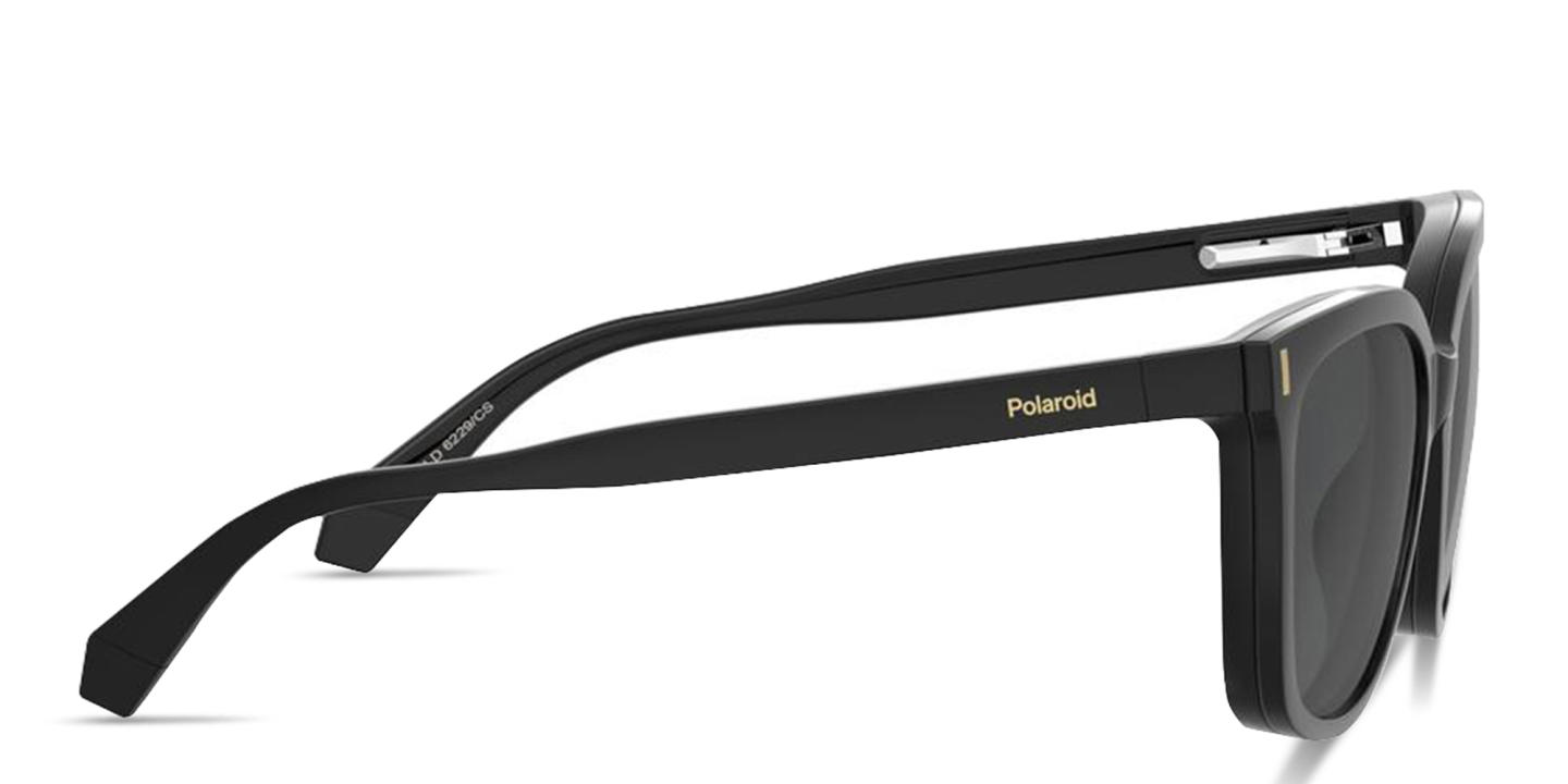 Polaroid Clip-On Wide Square Eyeglasses in Black – Product Photo 2