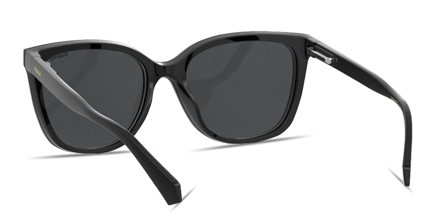 Polaroid Clip-On Wide Square Eyeglasses in Black – Product Photo 3