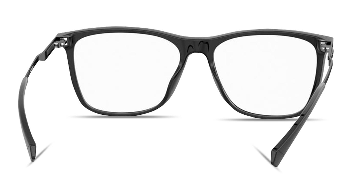 Polaroid Logo-Embossed Wide Rectangle Eyeglasses in Black – Product Photo 3