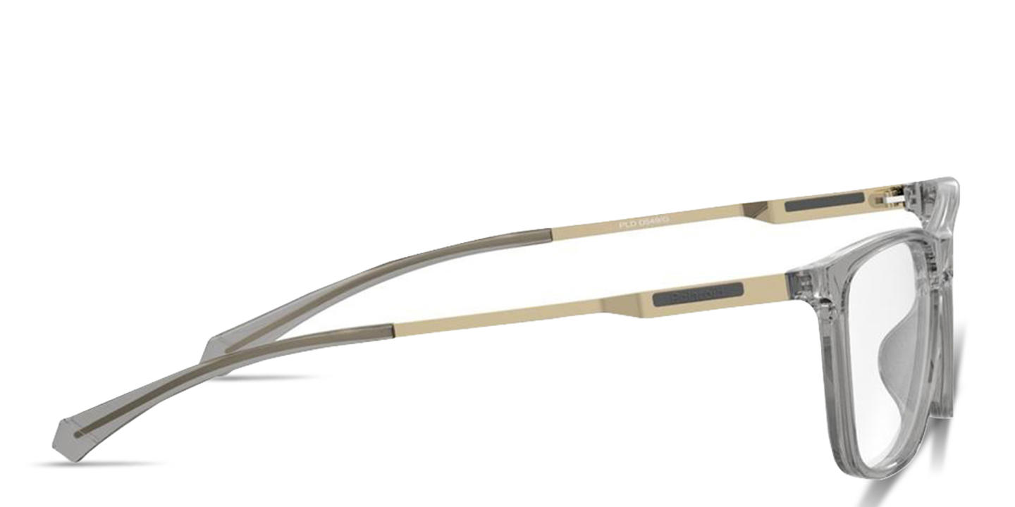 نظارات طبية مستطيلة واسعة بالشعار النافر من بولارويد بلون رمادي - صورة المنتج 2