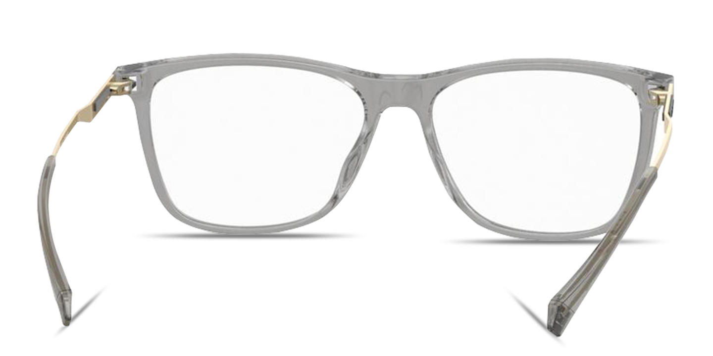 Polaroid Logo-Embossed Wide Rectangle Eyeglasses in Grey – Product Photo 3