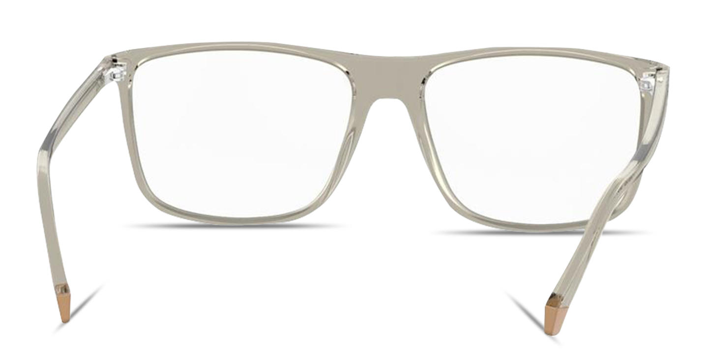 Shop Polaroid Logo Signature Wide Rectangle Eyeglasses in Beige online.