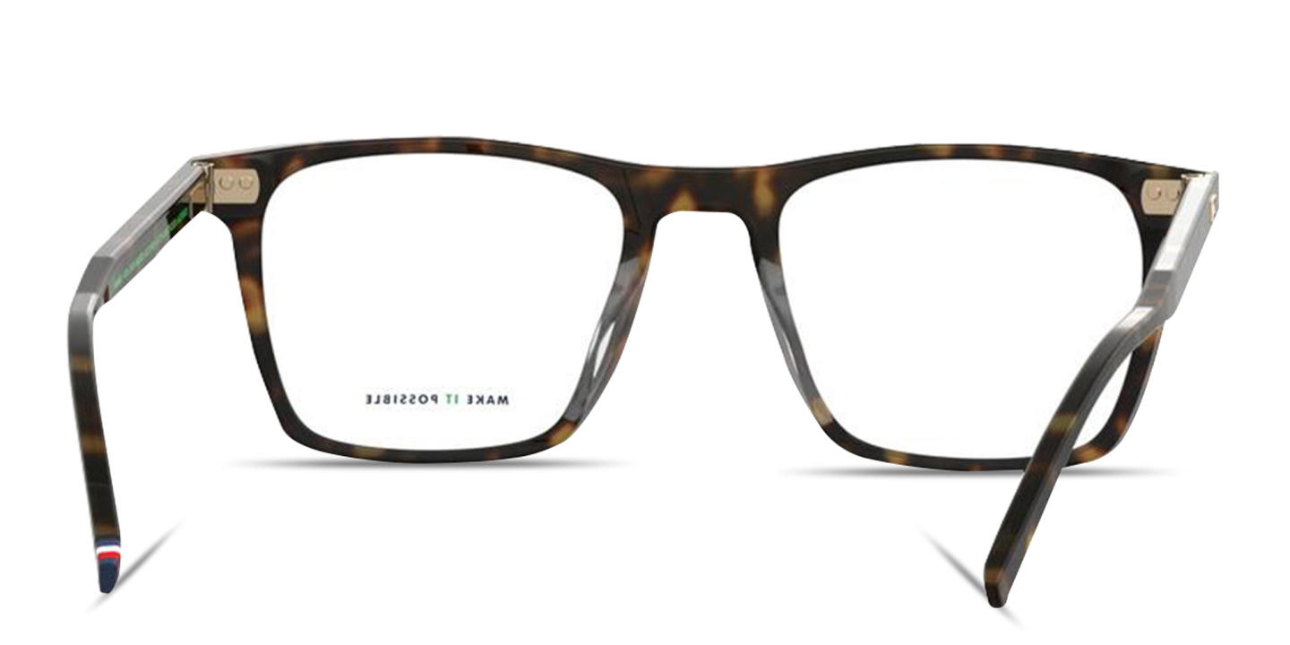 Tommy Hilfiger Flag Logo Square Eyeglasses in Havana – Product Photo 3