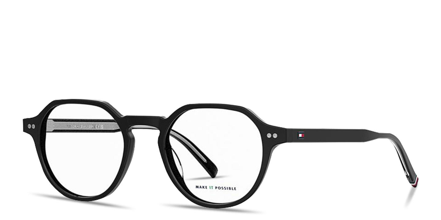 Tommy Hilfiger Flag Logo Panthos Eyeglasses in Black – Product Photo 1