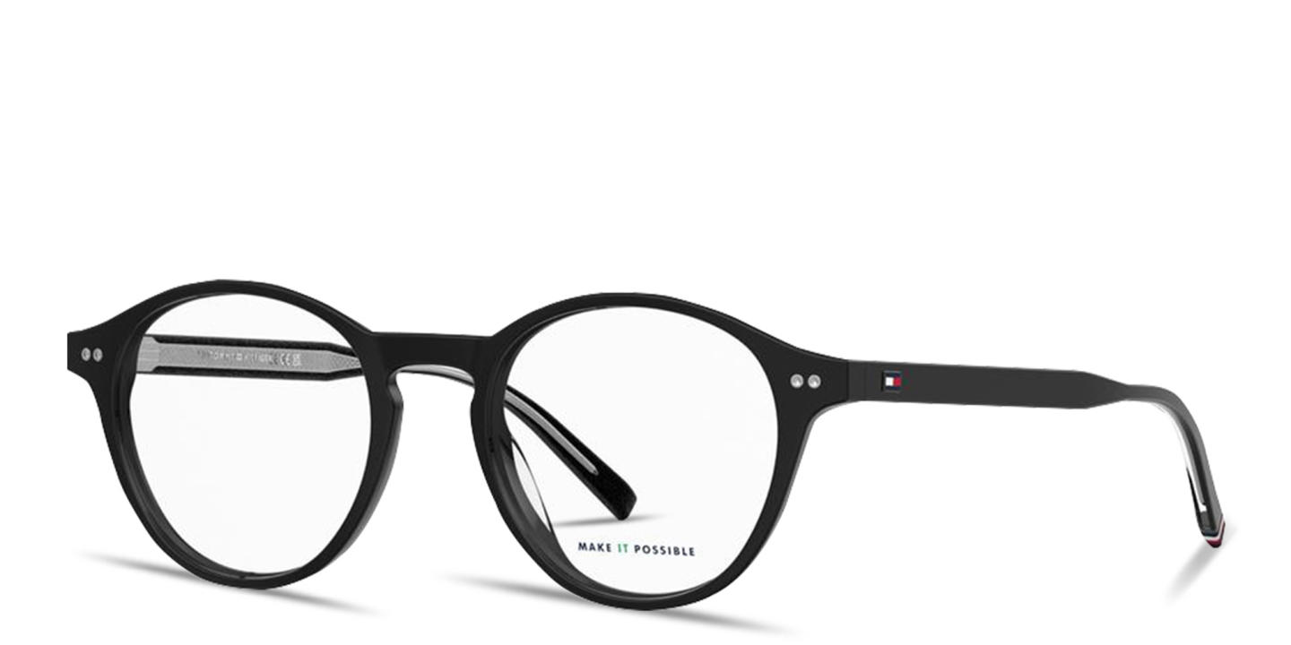 Tommy Hilfiger Flag Logo Panthos Eyeglasses in Black – Product Photo 1