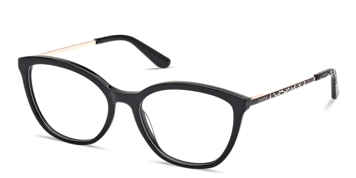 Guess Logo Lettering Cat-Eye Eyeglasses in Black – Product Photo 1