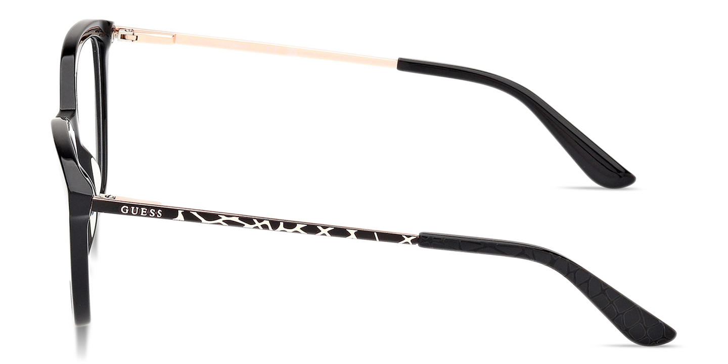 Guess Logo Lettering Cat-Eye Eyeglasses in Black – Product Photo 2