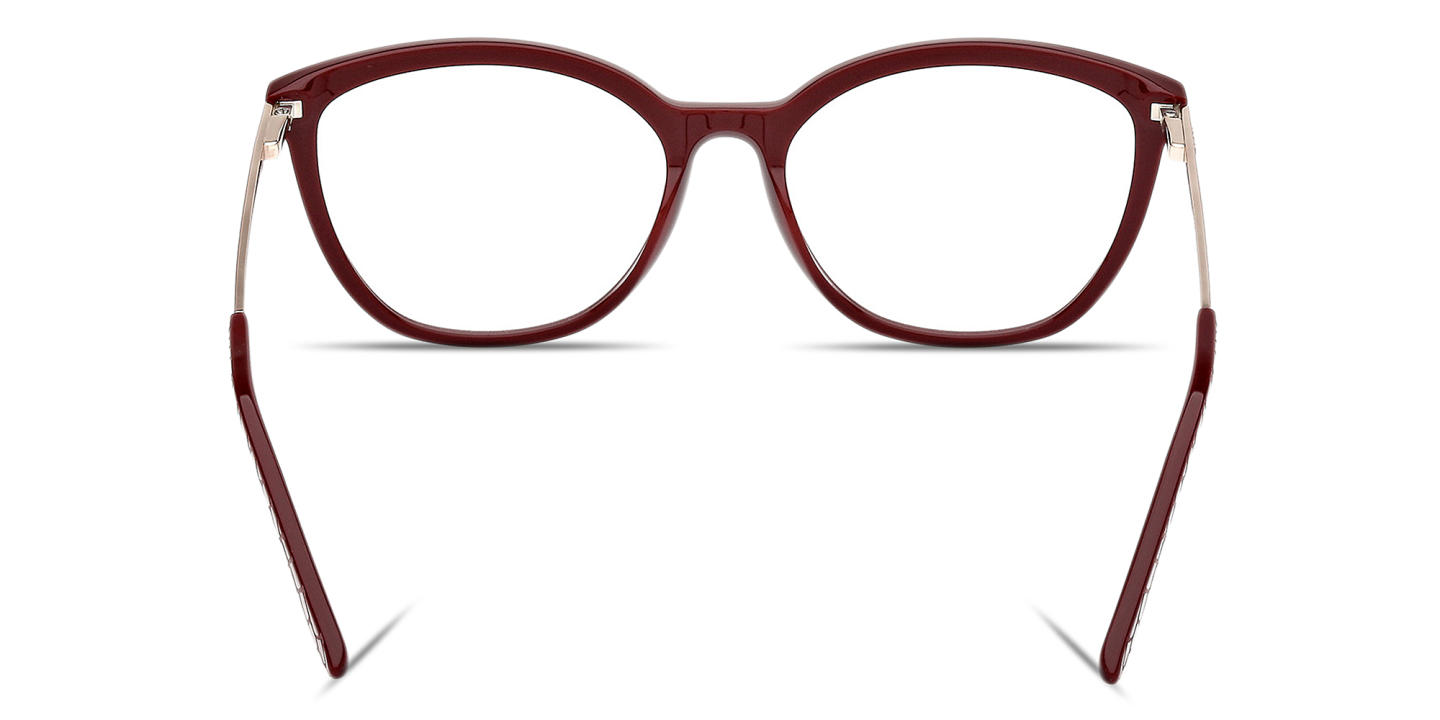 Guess Logo Lettering Cat-Eye Eyeglasses in Burgundy – Product Photo 3