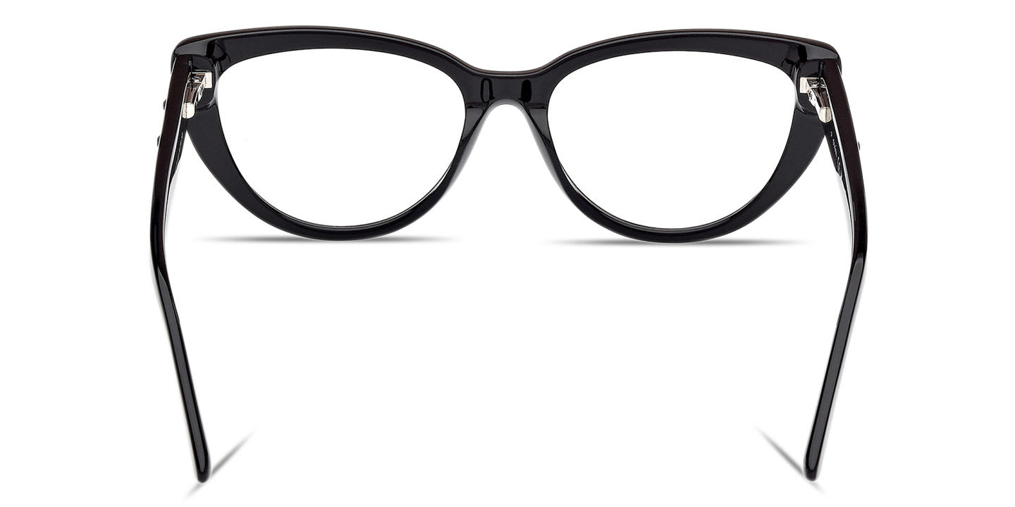 Shop Guess Rhinestone-Embellished Cat-Eye Eyeglasses in Black online.