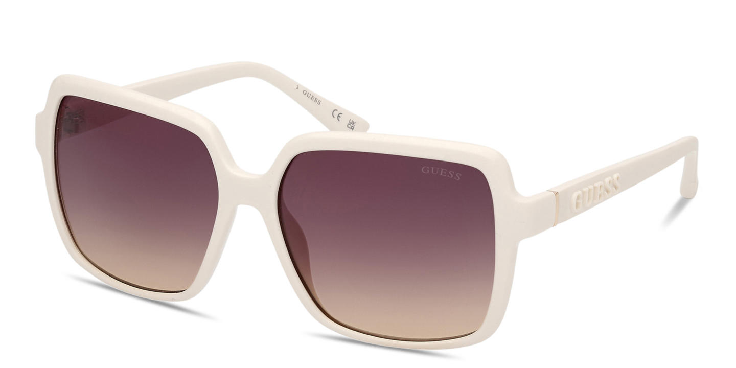 Guess Embossed Logo Oversized Square Sunglasses in White – Product Photo 1