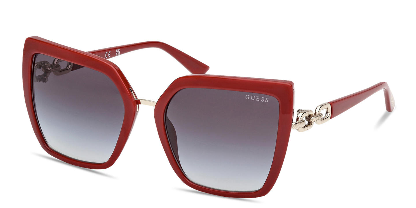 Guess Oversized Cat-Eye Sunglasses in Burgundy – Product Photo 1