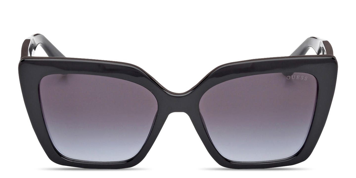 Shop Guess Rhinestone-Embellished Cat-Eye Sunglasses in Black online.
