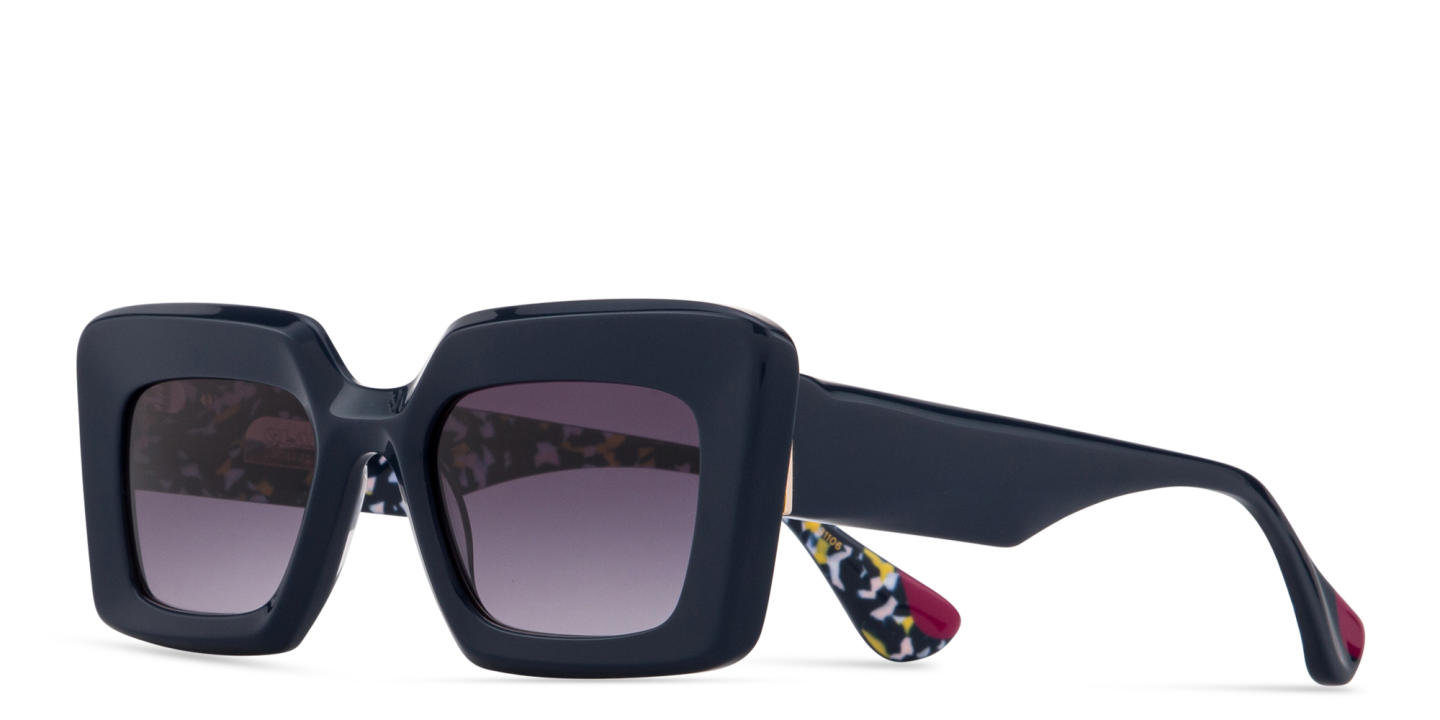 Shop Woodys Stella Square Sunglasses in Blue online.