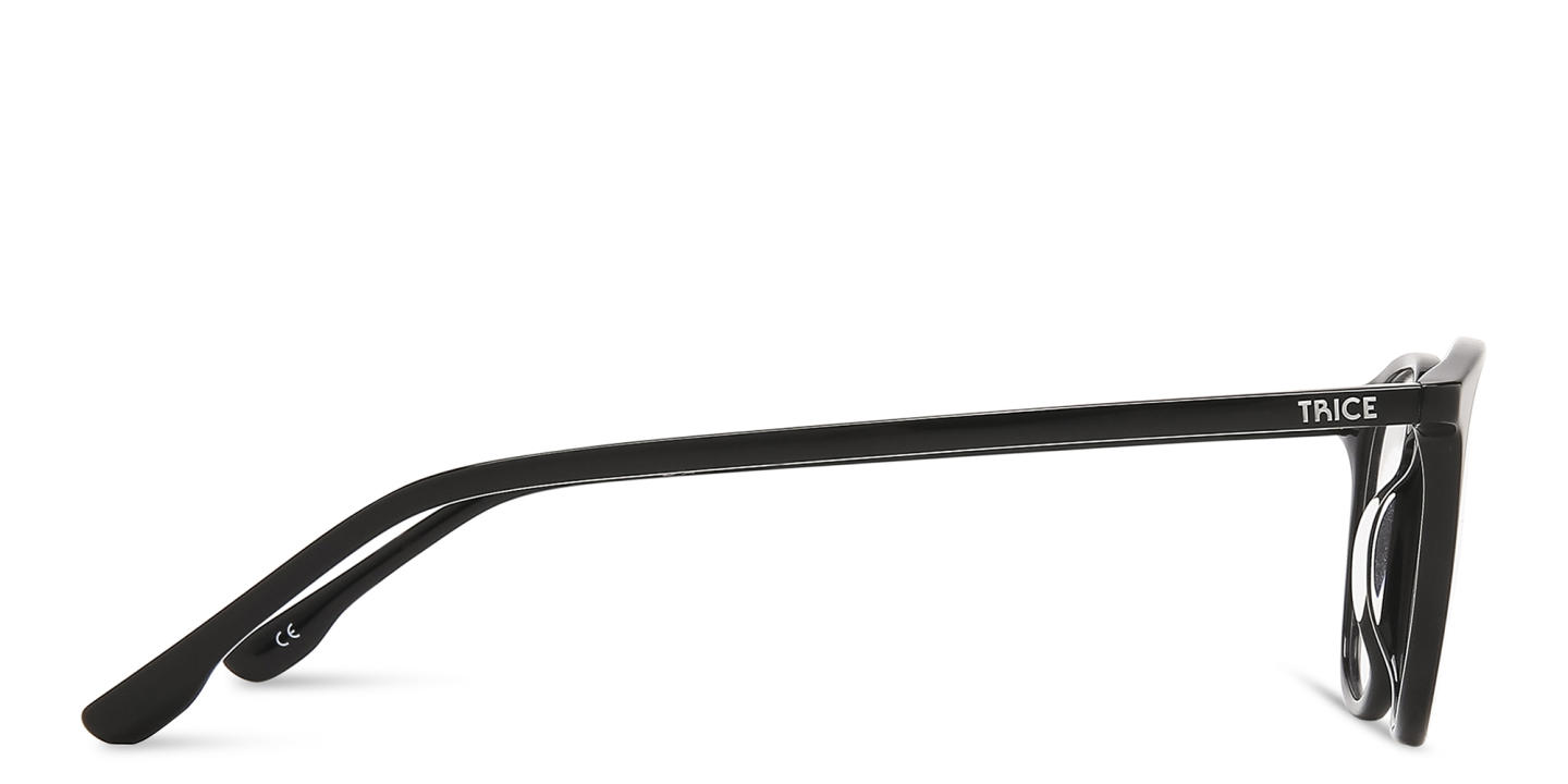 Shop TRICE Unisex Round Eyeglasses with Blue Light Filter in Black online.