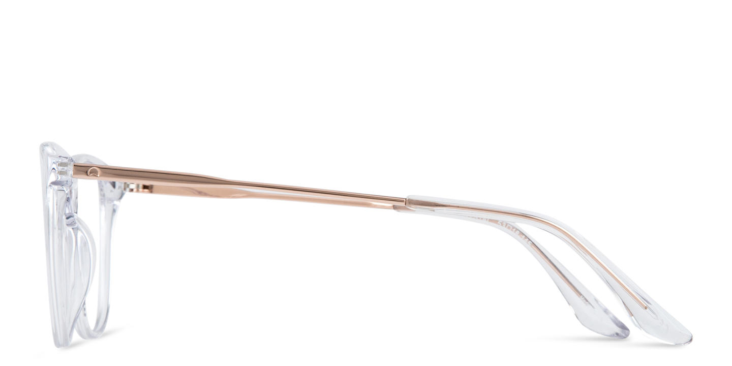 Shop TRICE Logo Cat-Eye Eyeglasses with Blue Light Filter in Crystal online.