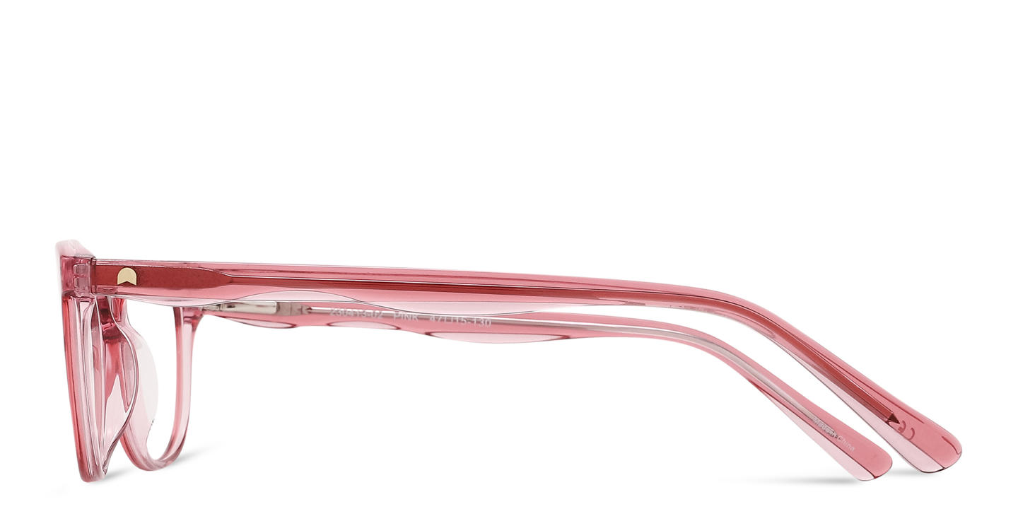 Shop TRICE Logo Kids Cat-Eye Eyeglasses with Blue Light Filter in Transparent Pink online.