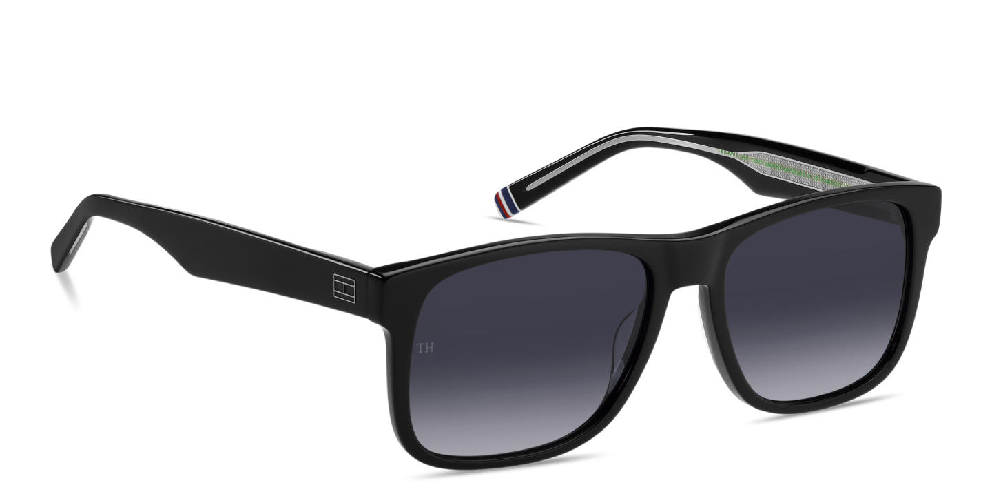 Tommy Hilfiger Logo Rectangle Sunglasses in Black – Product Photo 2