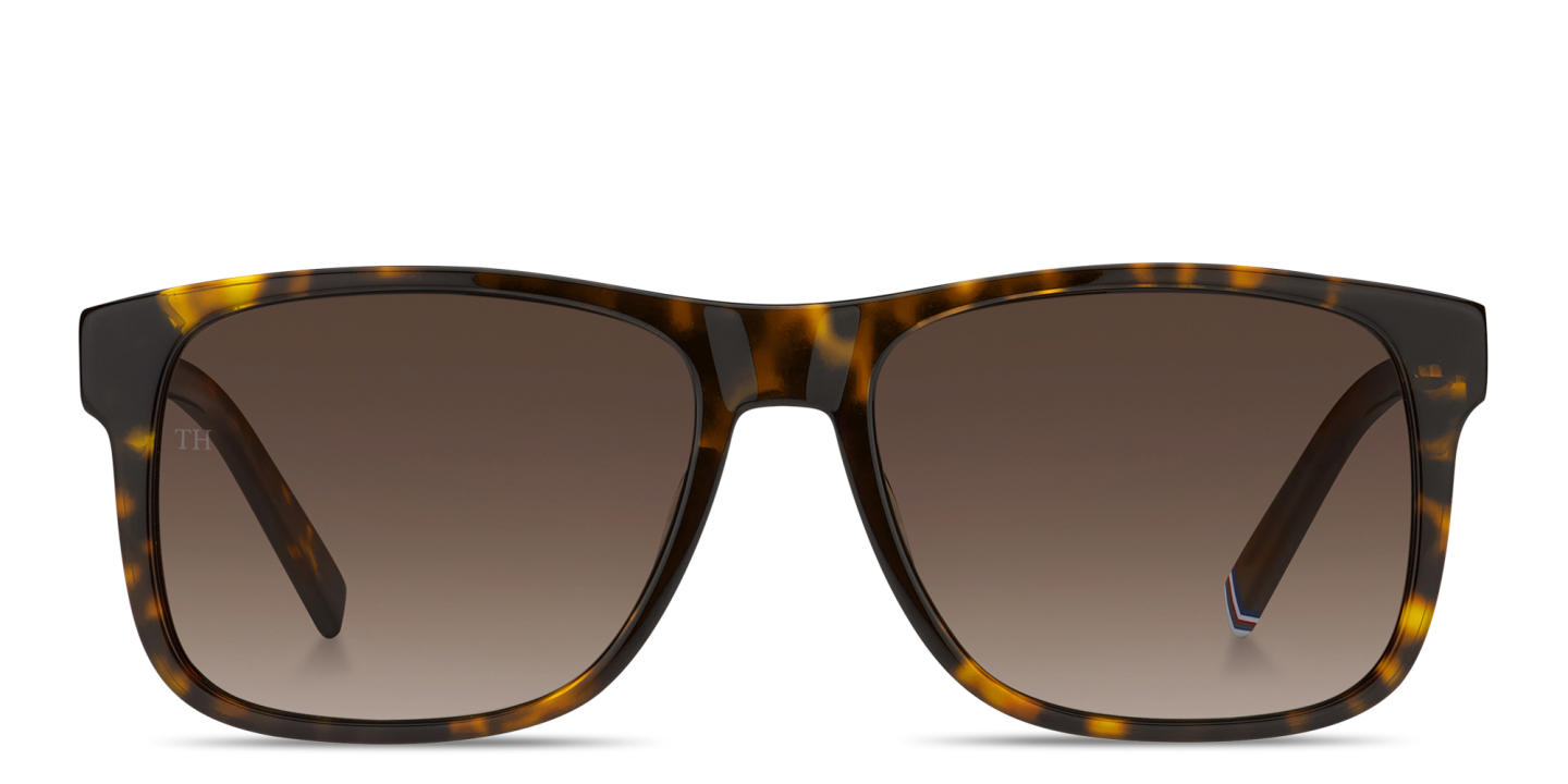 Tommy Hilfiger Logo Rectangle Sunglasses in Brown – Product Photo 0
