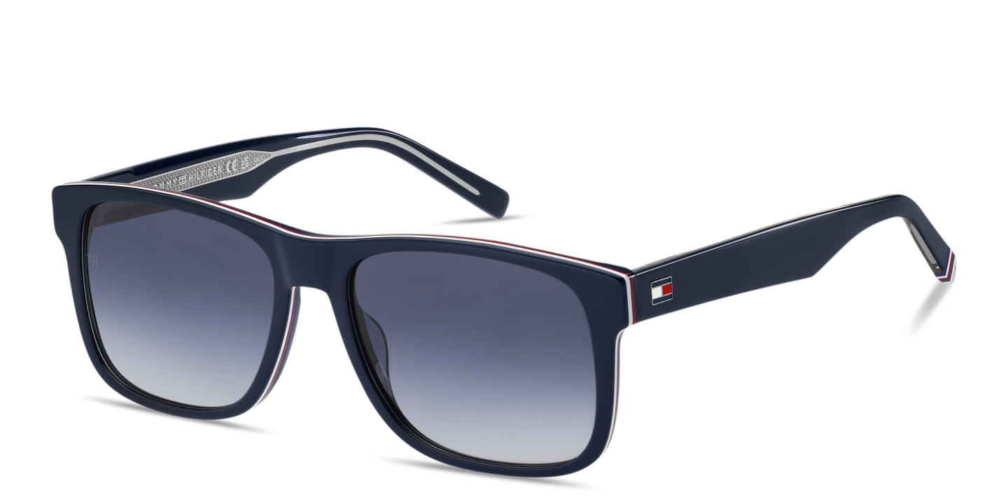 Tommy Hilfiger Logo Rectangle Sunglasses in Blue – Product Photo 1