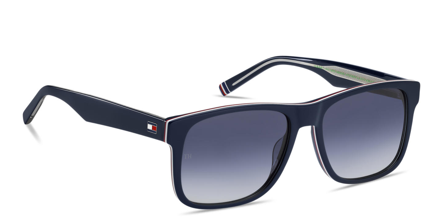 Tommy Hilfiger Logo Rectangle Sunglasses in Blue – Product Photo 2
