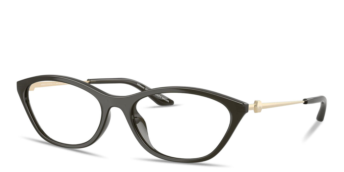 Shop Armani Exchange A|X Logo Irregular Eyeglasses in Grey online.