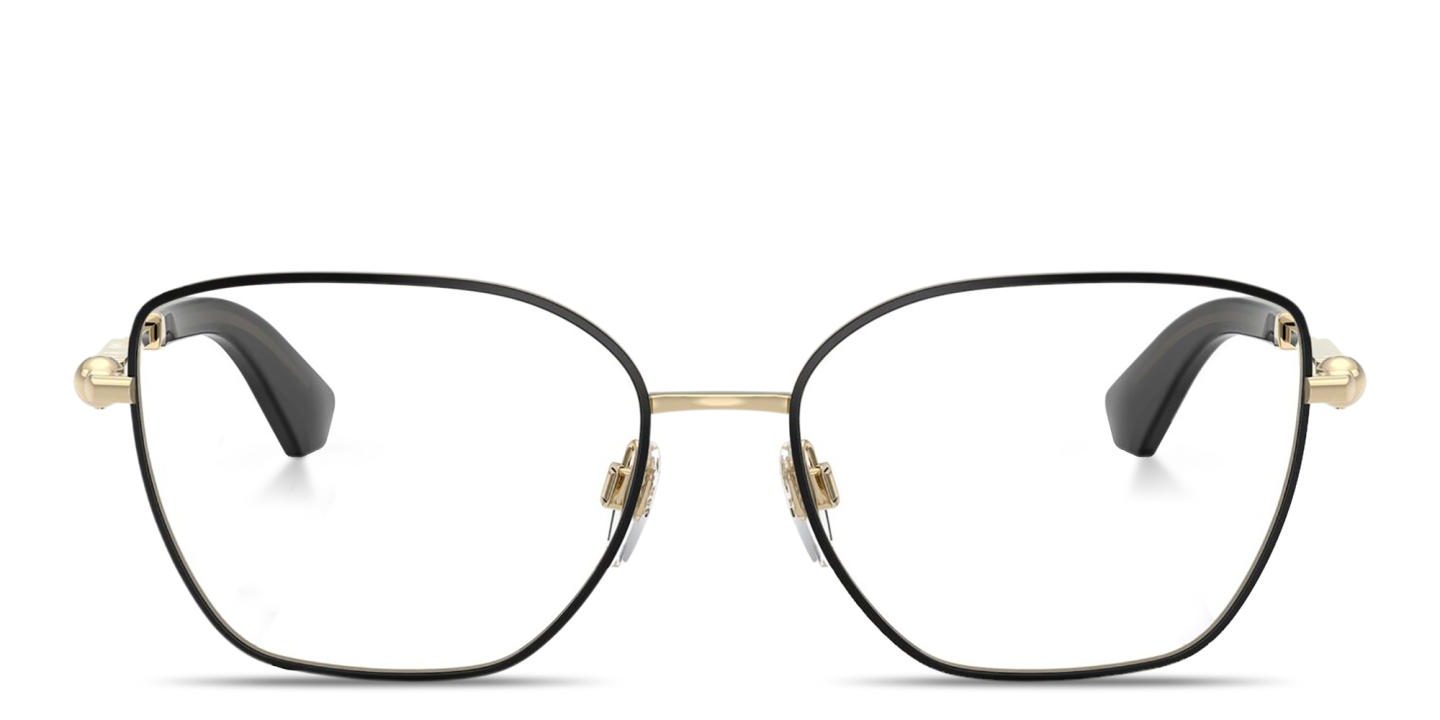 Shop BURBERRY Engraved Logo Cat-Eye Eyeglasses in Black online.