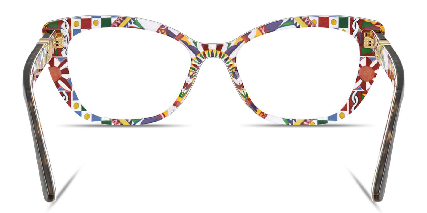 Dolce & Gabbana DG Motif Cat-Eye Eyeglasses in Havana – Product Photo 3