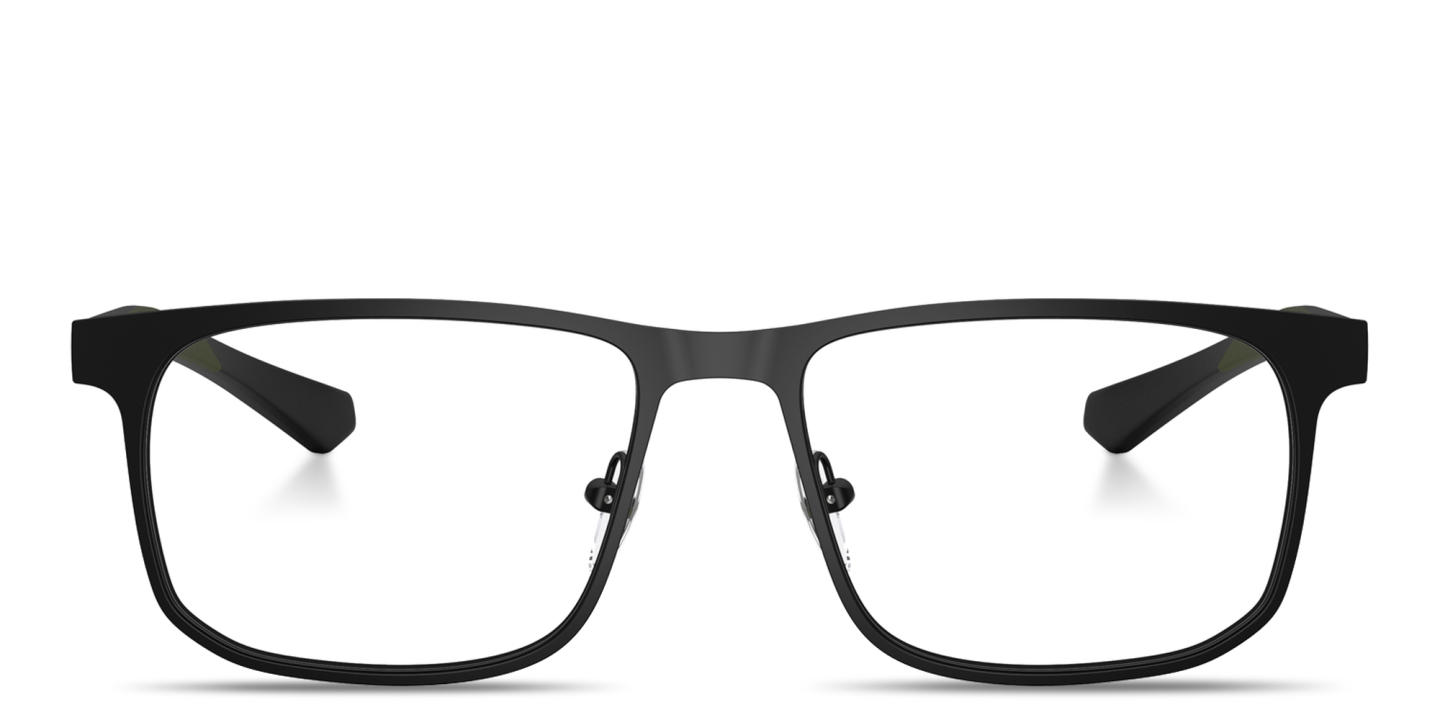 Emporio Armani Essential Leisure Wide Square Eyeglasses in Matte Black – Product Photo 0