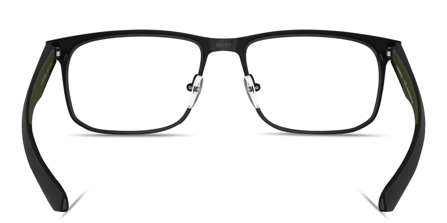 Emporio Armani Essential Leisure Wide Square Eyeglasses in Matte Black – Product Photo 3